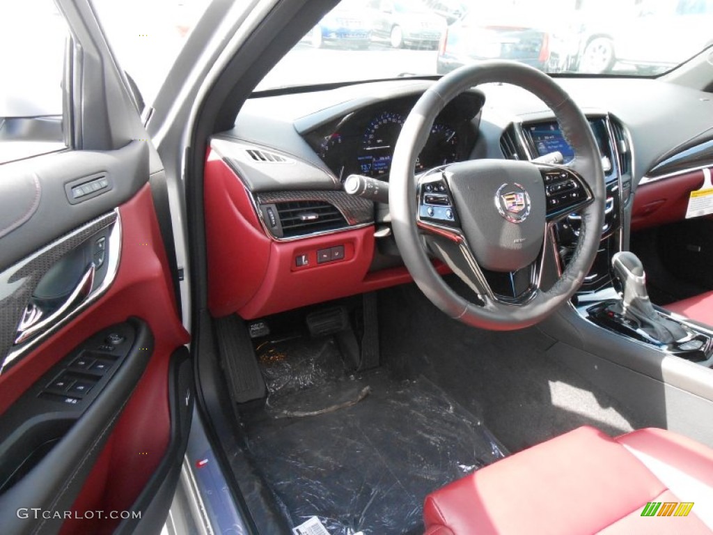 Morello Red/Jet Black Accents Interior 2013 Cadillac ATS 2.0L Turbo Luxury AWD Photo #78966151