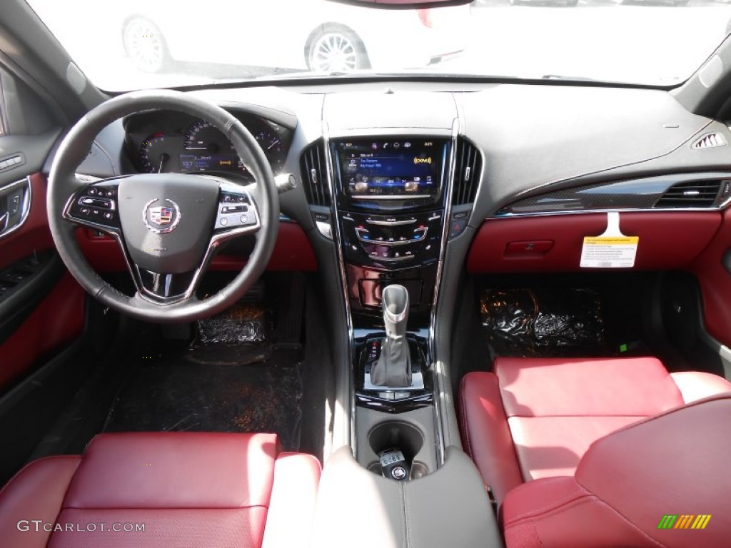 2013 Cadillac ATS 2.0L Turbo Luxury AWD Morello Red/Jet Black Accents Dashboard Photo #78966213