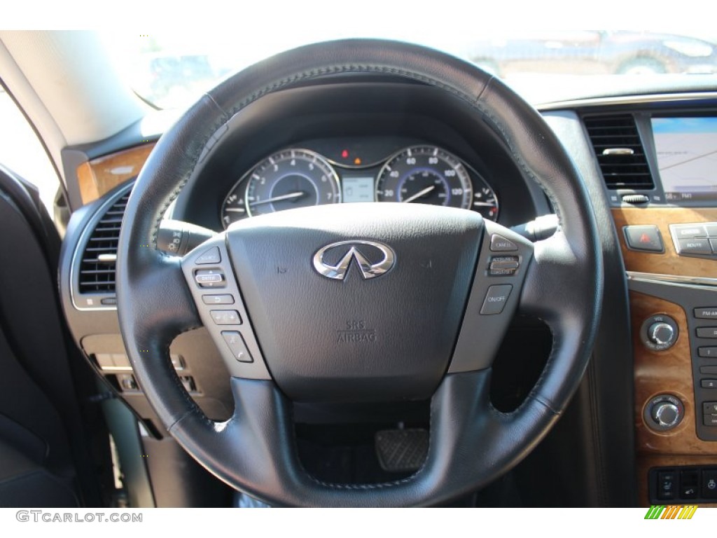 2012 Infiniti QX 56 4WD Graphite Steering Wheel Photo #78966223