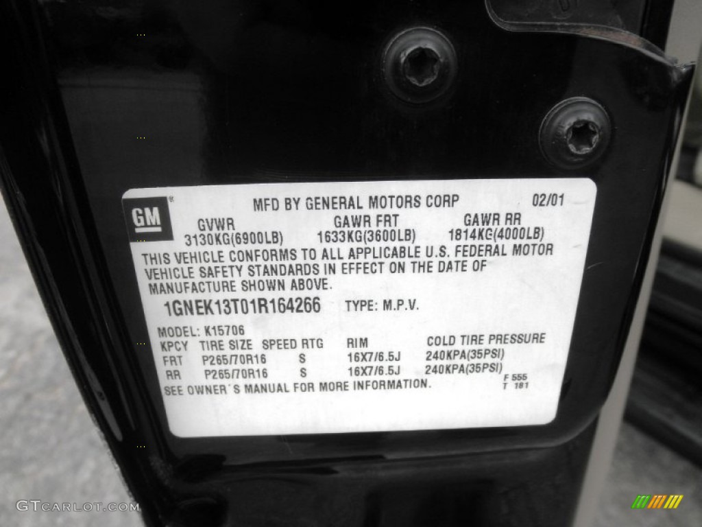 2001 Tahoe LT 4x4 - Onyx Black / Graphite/Medium Gray photo #5