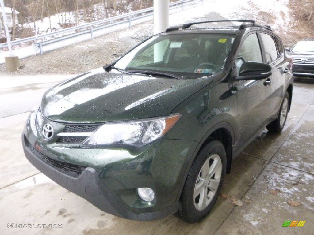 2013 RAV4 XLE AWD - Spruce Green Mica / Black photo #5