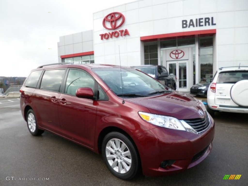 2012 Sienna LE AWD - Salsa Red Pearl / Light Gray photo #1