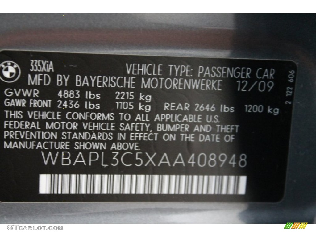 2010 3 Series 335i xDrive Sedan - Space Gray Metallic / Black photo #16