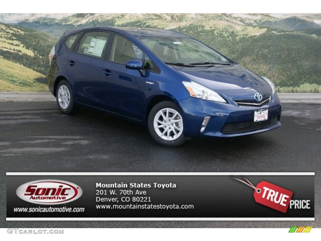 2013 Prius v Three Hybrid - Blue Ribbon Metallic / Dark Gray photo #1