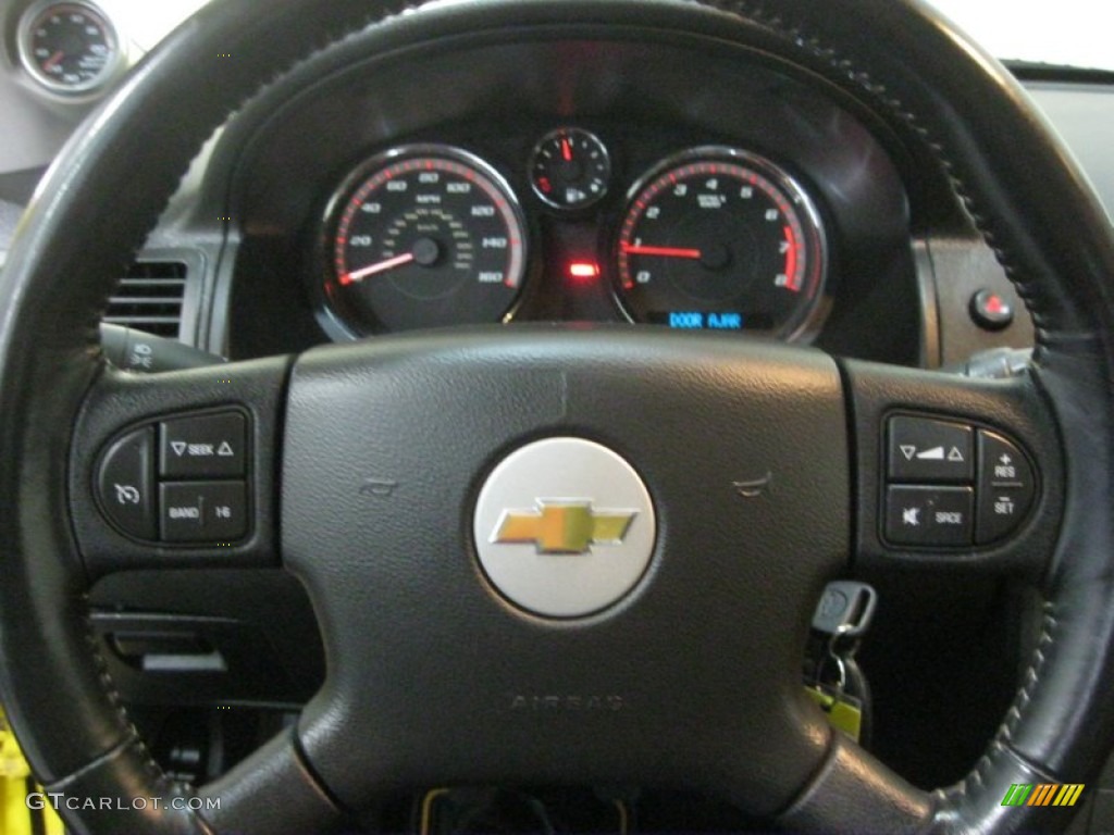 2005 Chevrolet Cobalt SS Supercharged Coupe Ebony/Yellow Steering Wheel Photo #78973099