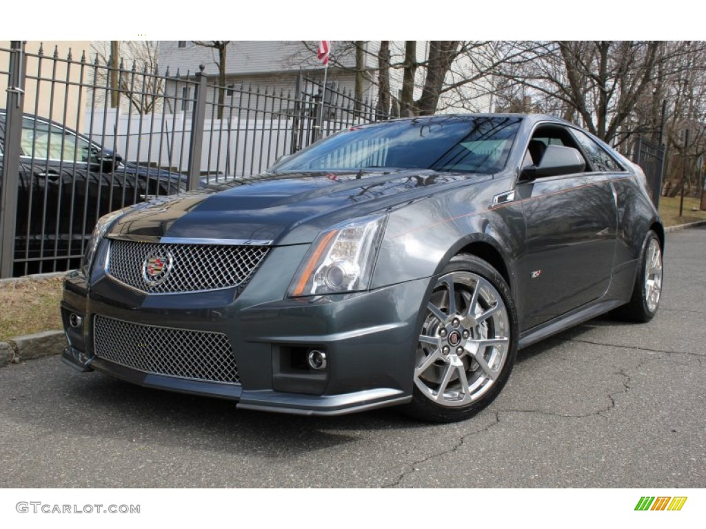 2011 CTS -V Coupe - Thunder Gray ChromaFlair / Ebony/Saffron photo #1