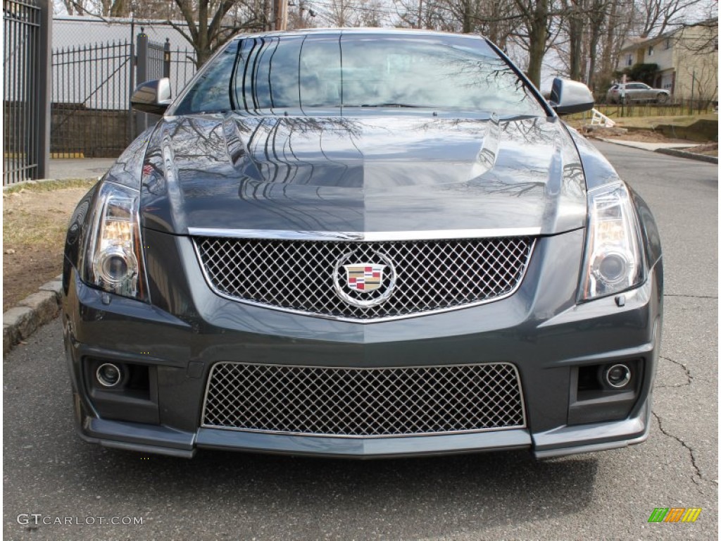 2011 CTS -V Coupe - Thunder Gray ChromaFlair / Ebony/Saffron photo #2