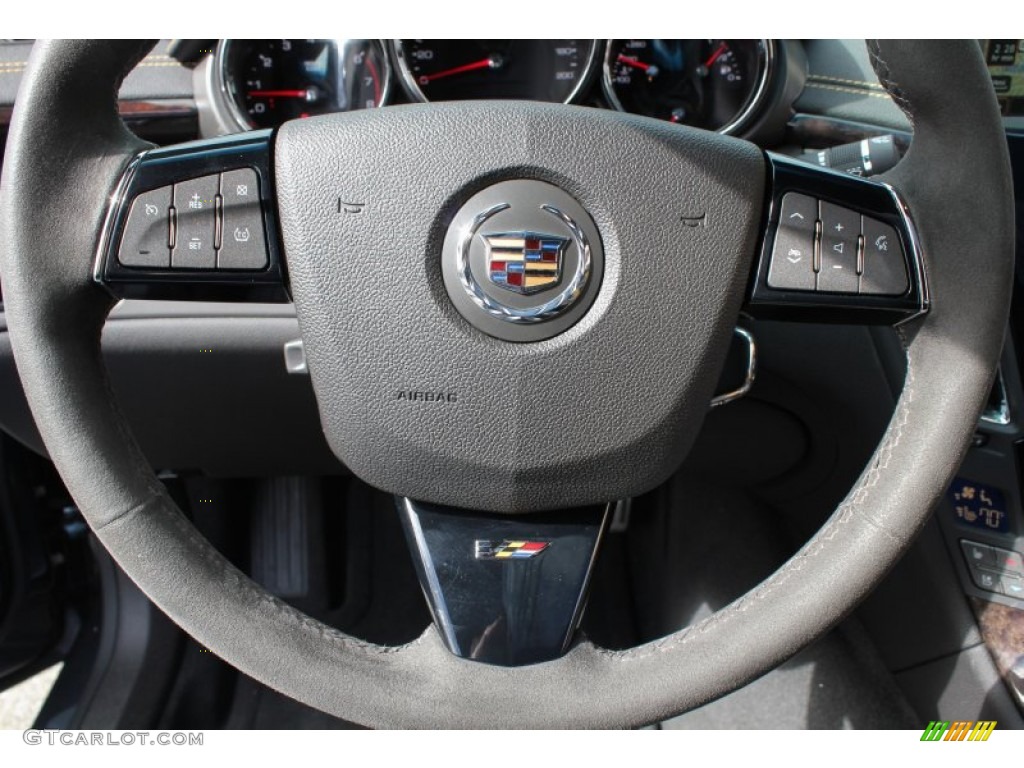 2011 CTS -V Coupe - Thunder Gray ChromaFlair / Ebony/Saffron photo #20