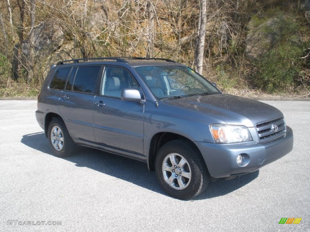 2007 Highlander V6 4WD - Bluestone Metallic / Ash Gray photo #1