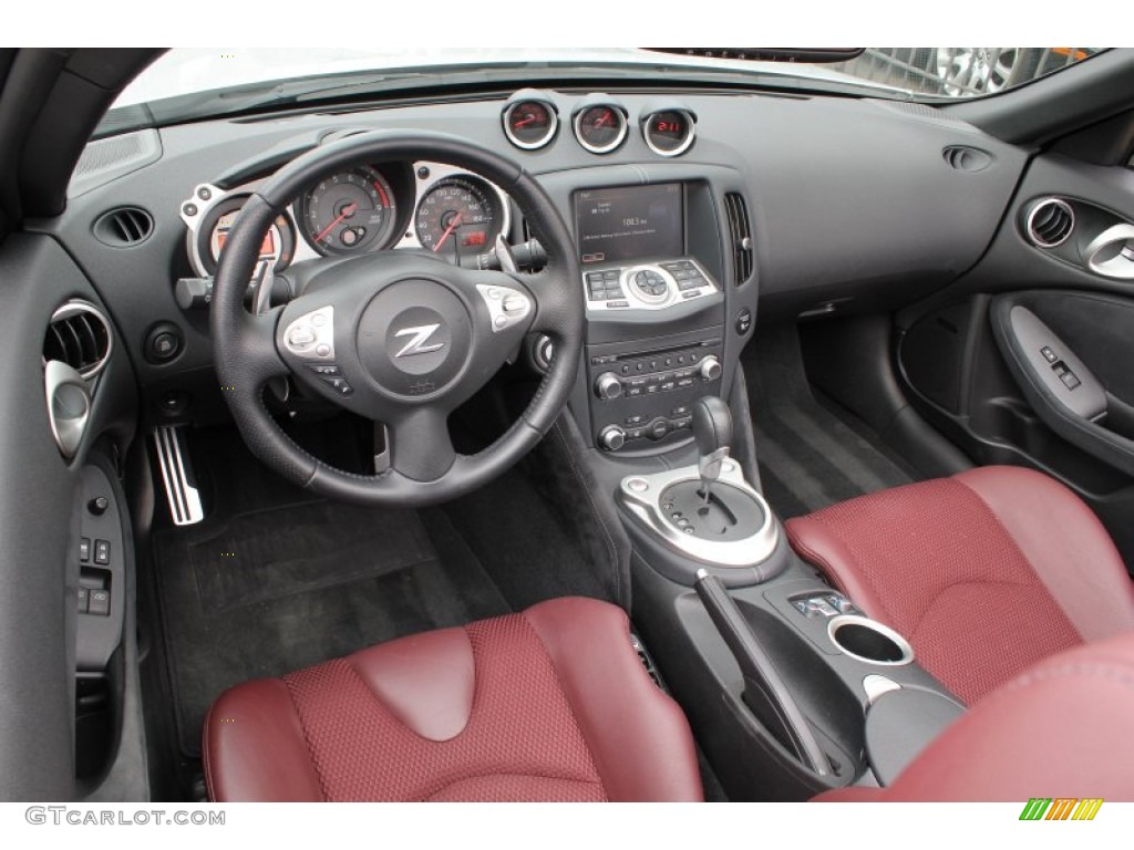 Wine Leather Interior 2010 Nissan 370Z Touring Roadster Photo #78974413