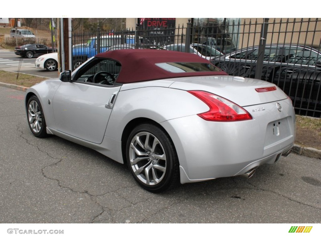 2010 370Z Touring Roadster - Brilliant Silver / Wine Leather photo #22