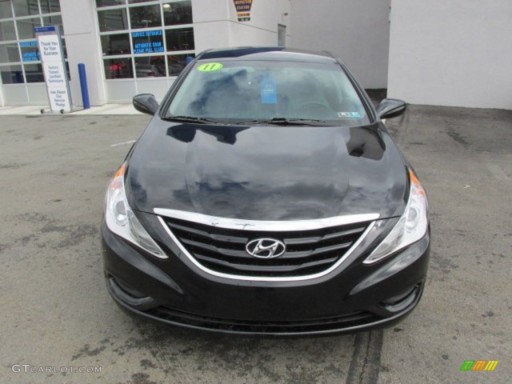 2011 Sonata GLS - Midnight Black / Gray photo #4