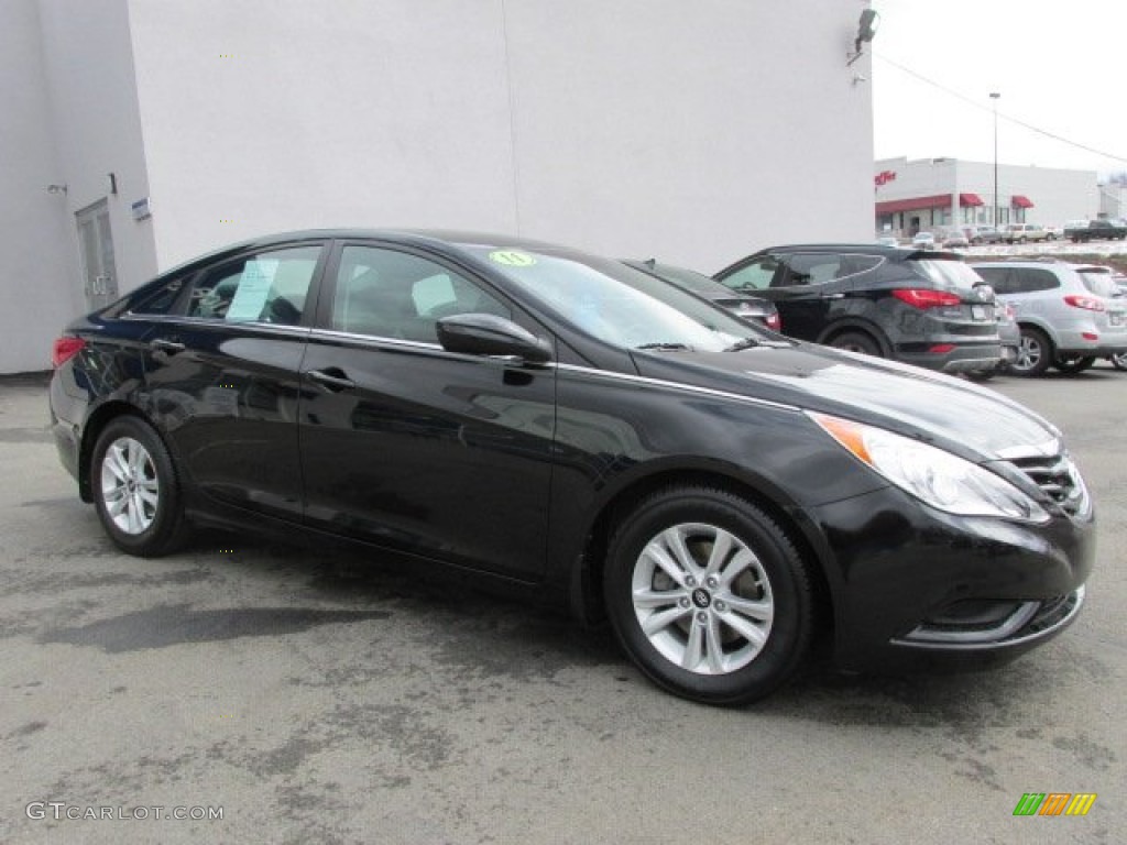 2011 Sonata GLS - Midnight Black / Gray photo #5
