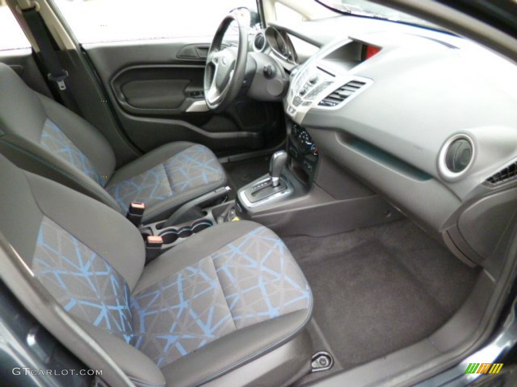 2011 Fiesta SES Hatchback - Monterey Grey Metallic / Charcoal Black/Blue Cloth photo #10