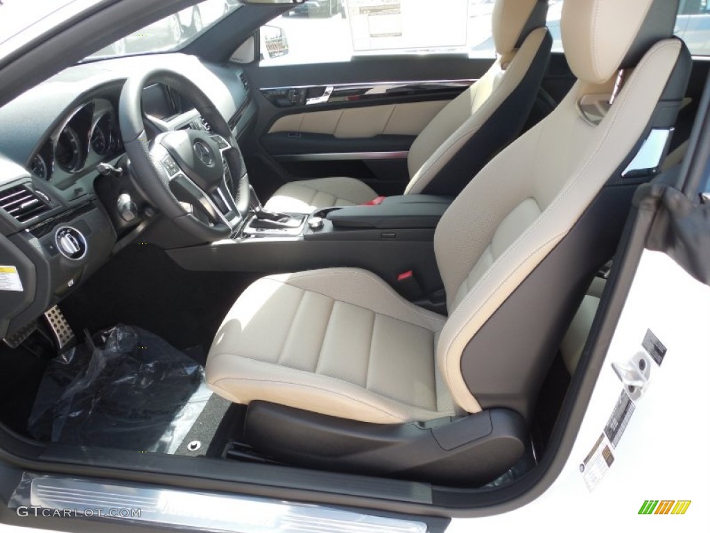 Almond/Black Interior 2013 Mercedes-Benz E 550 Coupe Photo #78977902