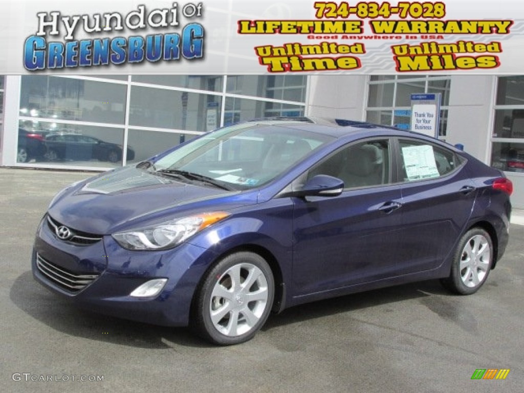 2013 Elantra Limited - Indigo Night / Gray photo #1