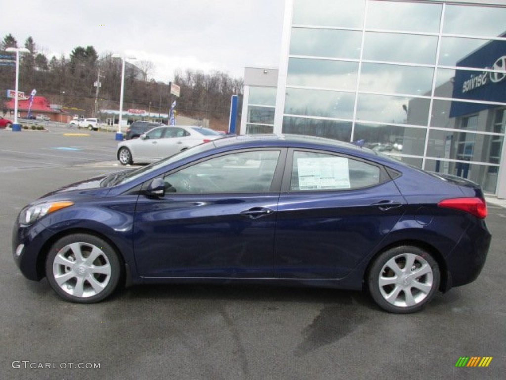 2013 Elantra Limited - Indigo Night / Gray photo #2