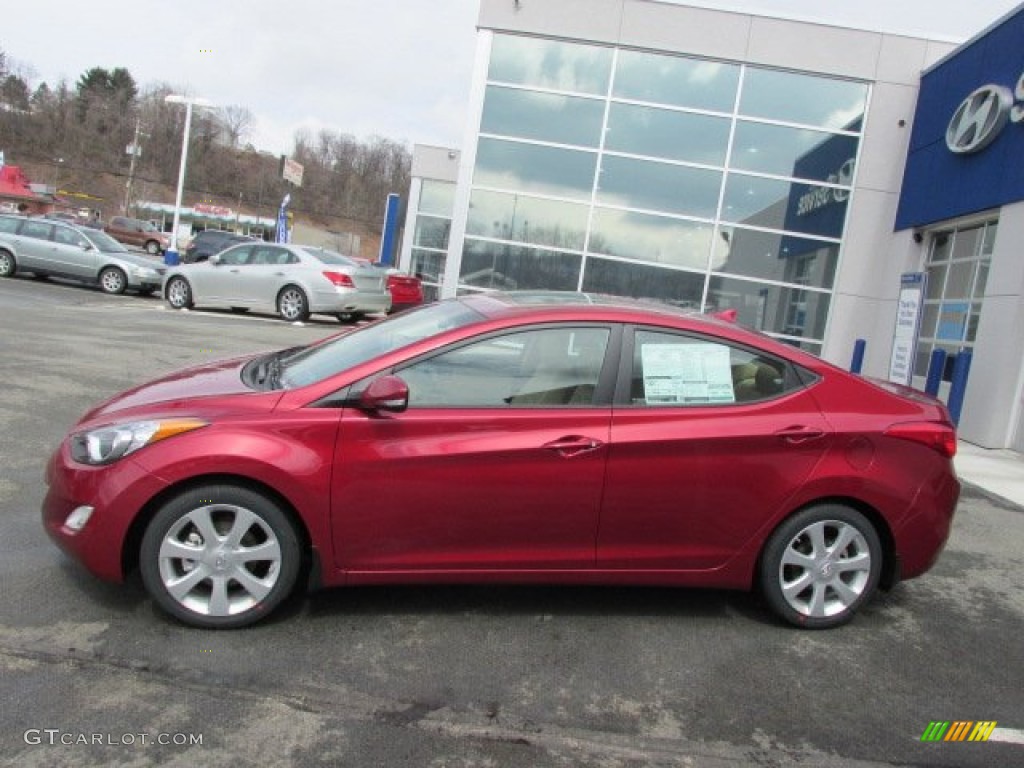 2013 Elantra Limited - Sparkling Ruby / Beige photo #2