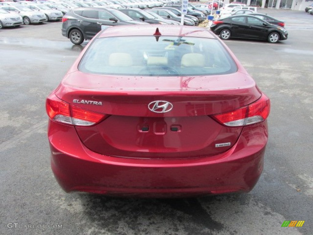 2013 Elantra Limited - Sparkling Ruby / Beige photo #4