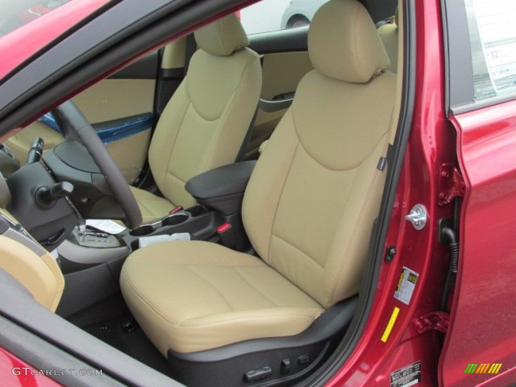 2013 Elantra Limited - Sparkling Ruby / Beige photo #7