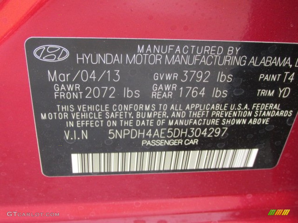 2013 Elantra Limited - Sparkling Ruby / Beige photo #10