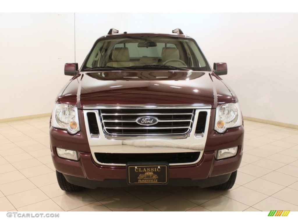 2007 Explorer Sport Trac Limited 4x4 - Dark Cherry Metallic / Camel photo #2