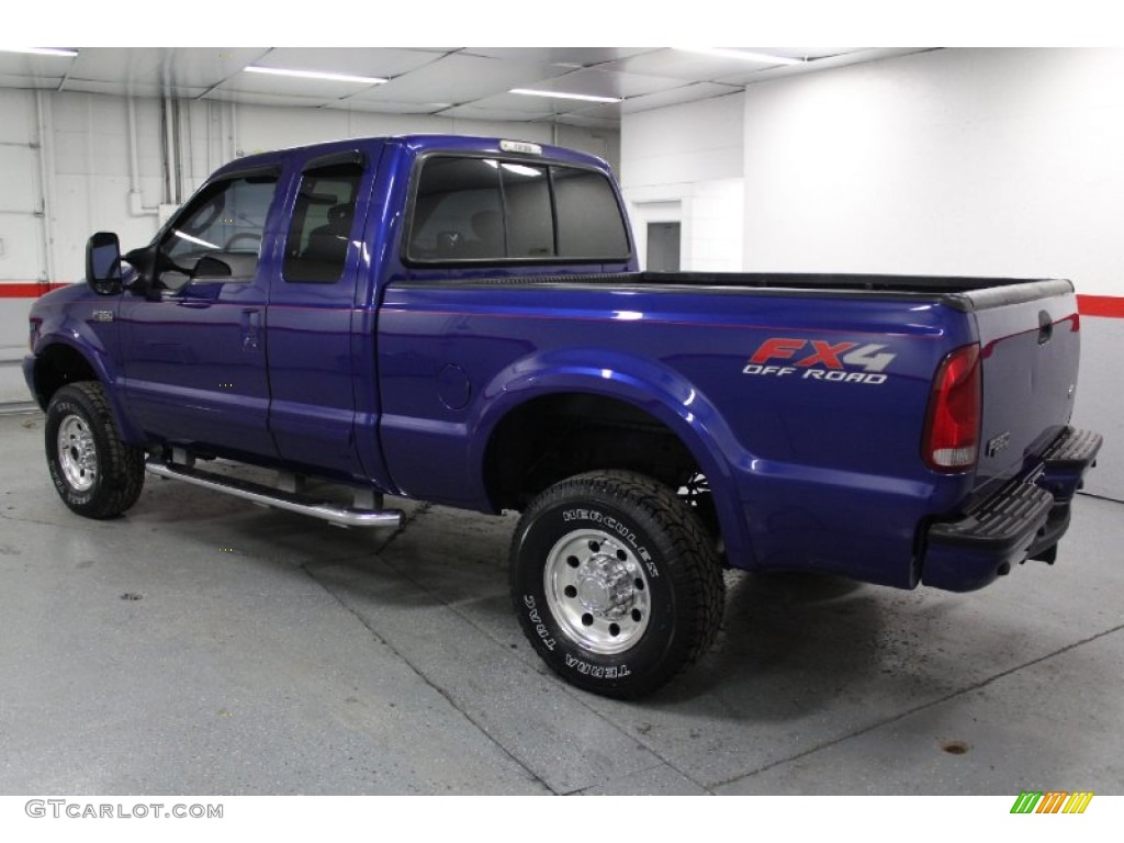 2003 F350 Super Duty XLT SuperCab 4x4 - Sonic Blue Metallic / Dark Flint photo #9