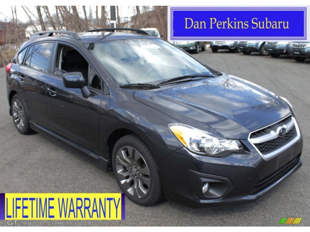 2012 Impreza 2.0i Sport Premium 5 Door - Dark Gray Metallic / Black photo #1