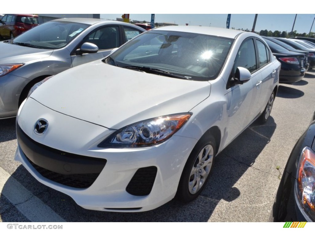 2013 MAZDA3 i SV 4 Door - Crystal White Pearl Mica / Black photo #1