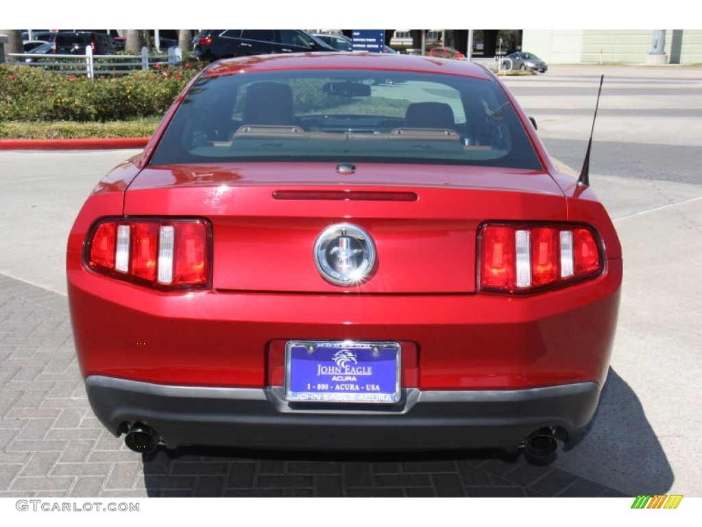 2011 Mustang V6 Premium Coupe - Red Candy Metallic / Saddle photo #4