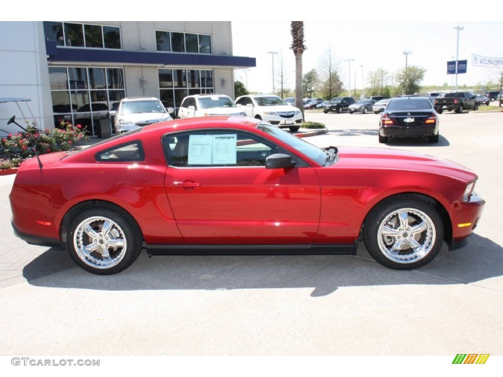 2011 Mustang V6 Premium Coupe - Red Candy Metallic / Saddle photo #6