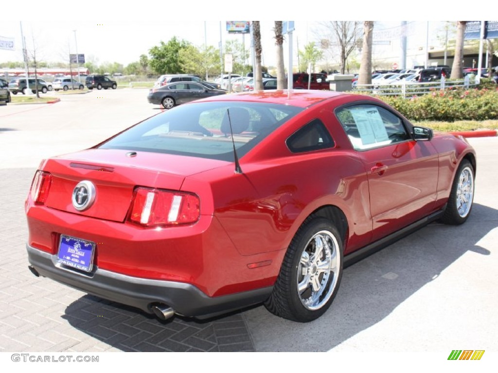 2011 Mustang V6 Premium Coupe - Red Candy Metallic / Saddle photo #8