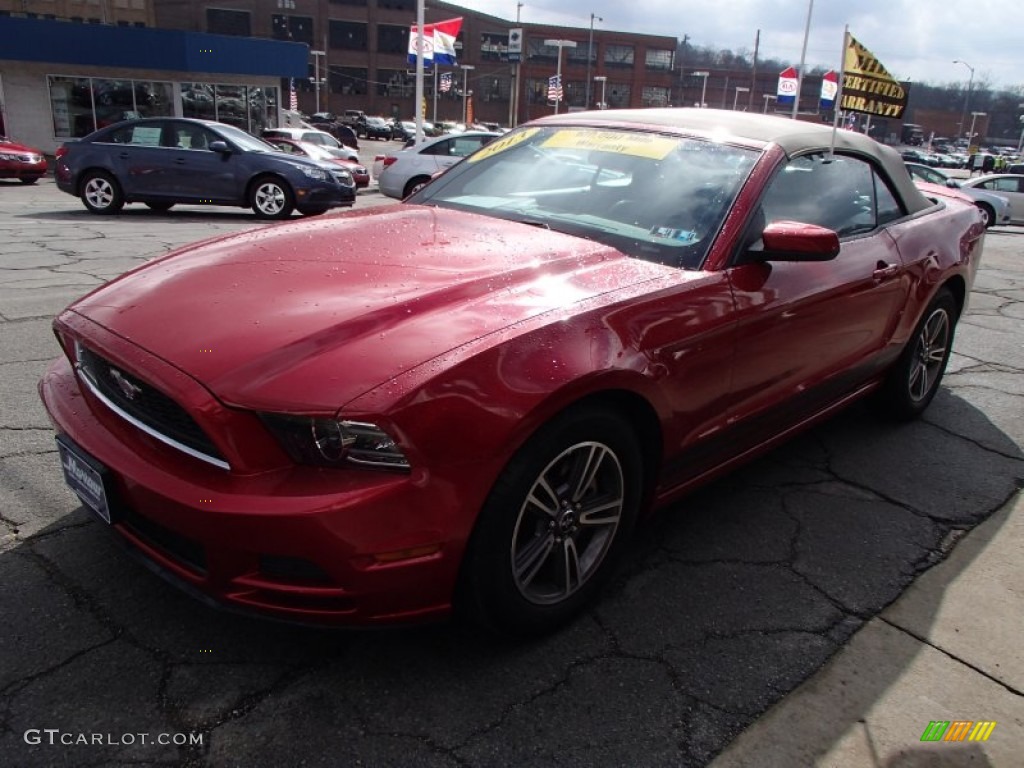 2013 Mustang V6 Premium Convertible - Red Candy Metallic / Stone photo #4