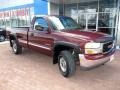 1999 Dark Toreador Red Metallic GMC Sierra 2500 SLE Regular Cab 4x4  photo #12