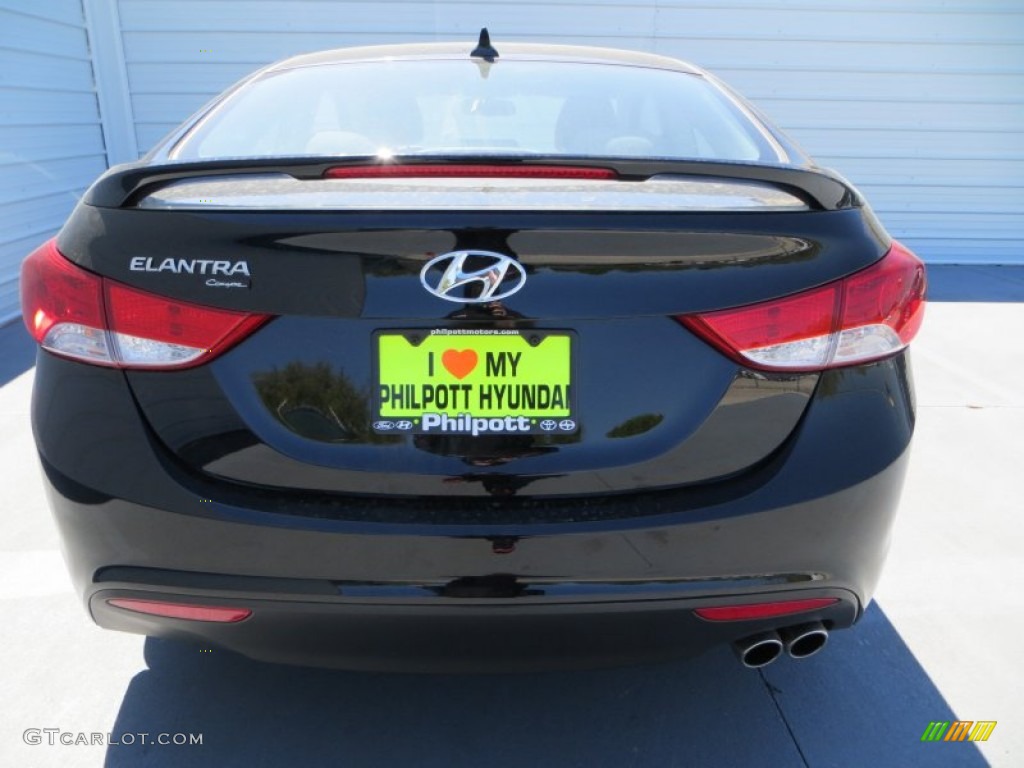2013 Elantra Coupe GS - Black Noir Pearl / Gray photo #5