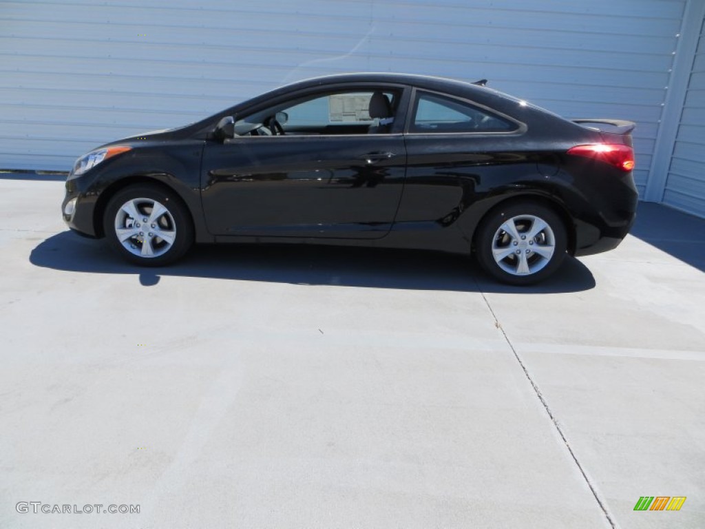 2013 Elantra Coupe GS - Black Noir Pearl / Gray photo #7