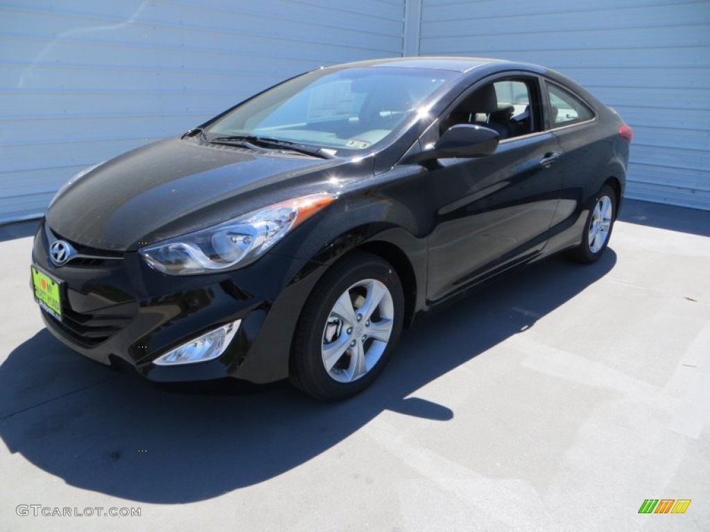 2013 Elantra Coupe GS - Black Noir Pearl / Gray photo #8