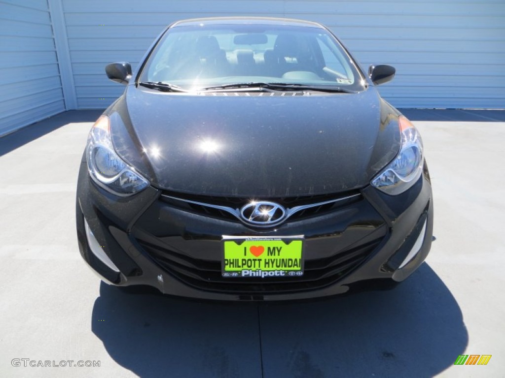 2013 Elantra Coupe GS - Black Noir Pearl / Gray photo #9