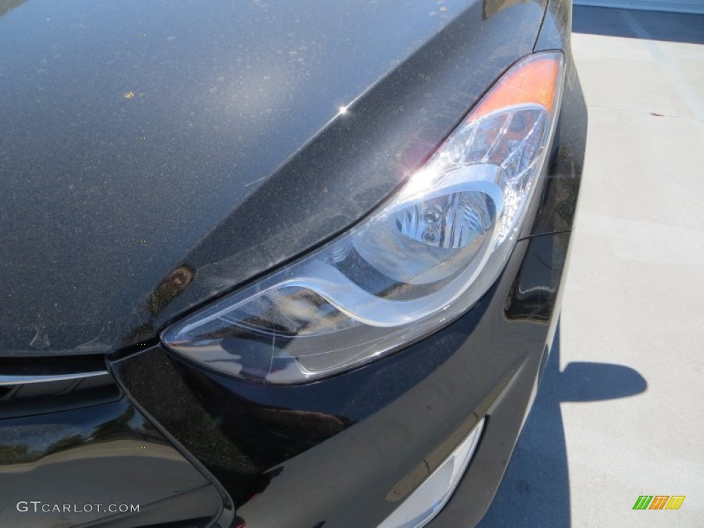 2013 Elantra Coupe GS - Black Noir Pearl / Gray photo #10