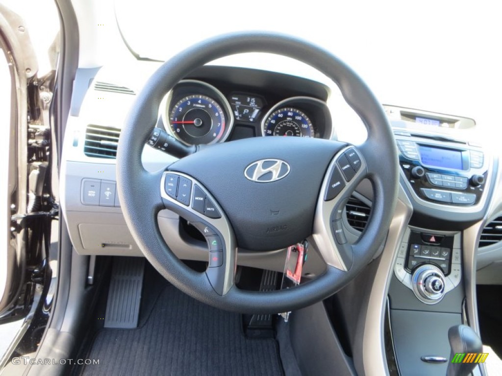2013 Elantra Coupe GS - Black Noir Pearl / Gray photo #27
