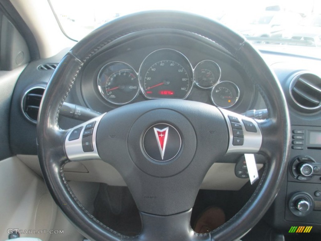 2007 Pontiac G6 GTP Sedan Ebony Steering Wheel Photo #78992080