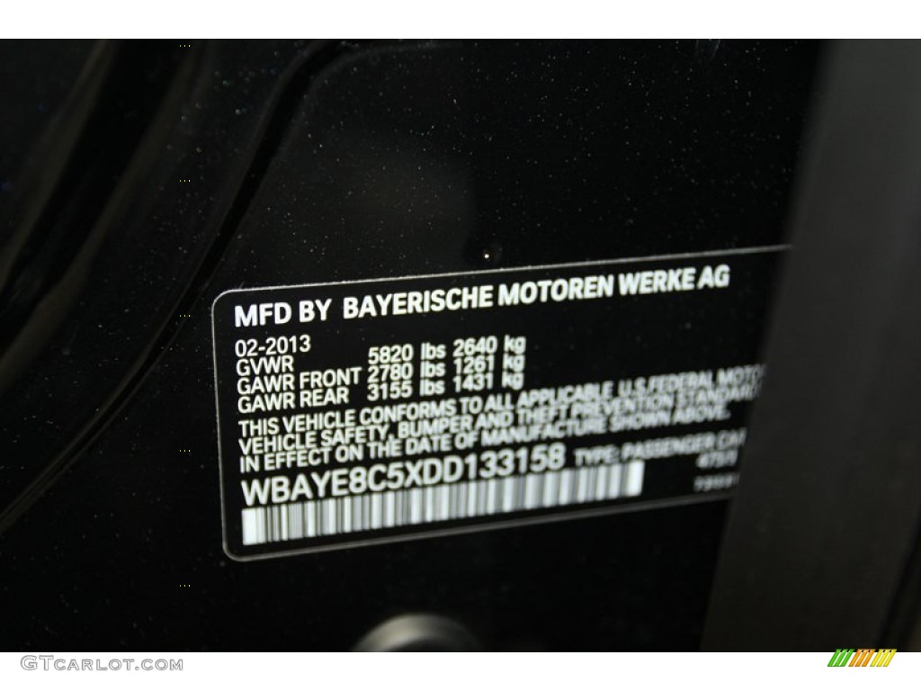 2013 7 Series 750Li Sedan - Black Sapphire Metallic / Black photo #10