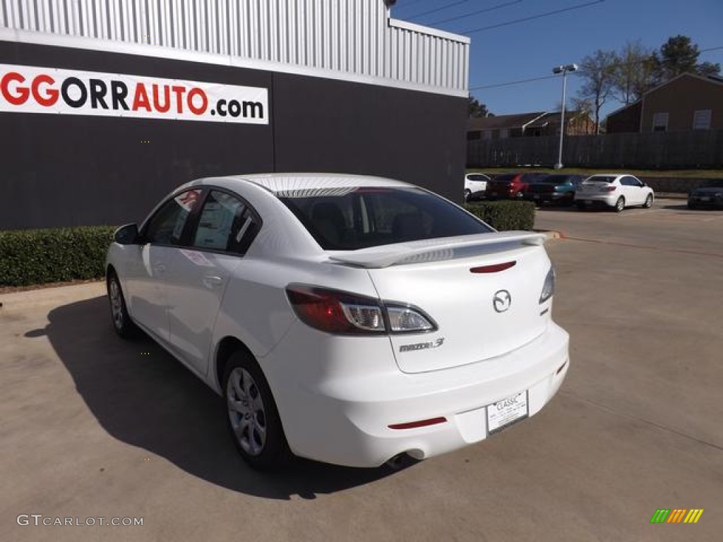 2013 MAZDA3 i SV 4 Door - Crystal White Pearl Mica / Black photo #5