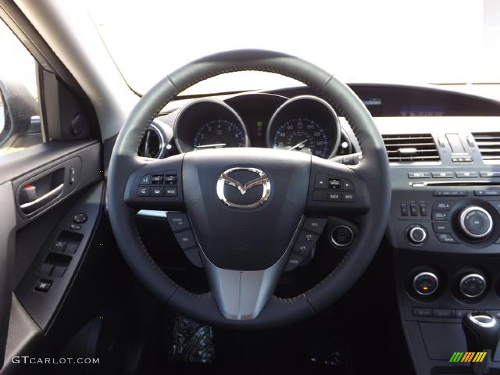 2013 Mazda MAZDA3 i Touring 5 Door Black Steering Wheel Photo #78994312