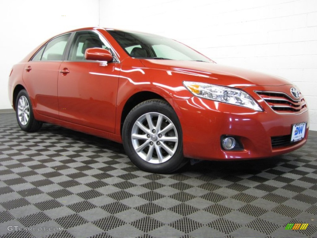 2010 Camry XLE V6 - Barcelona Red Metallic / Ash Gray photo #1