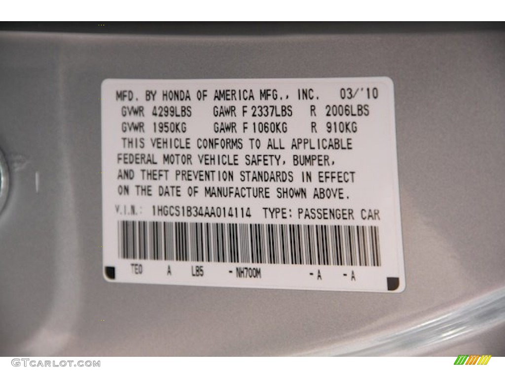 2010 Accord LX-S Coupe - Alabaster Silver Metallic / Black photo #27