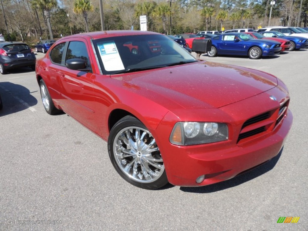 2007 Charger  - Inferno Red Crystal Pearl / Dark Slate Gray/Light Slate Gray photo #1