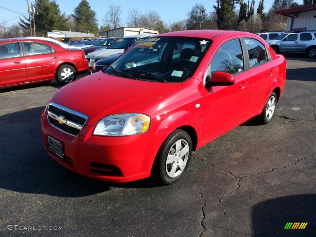 Victory Red 2007 Chevrolet Aveo LS Sedan Exterior Photo #79001754