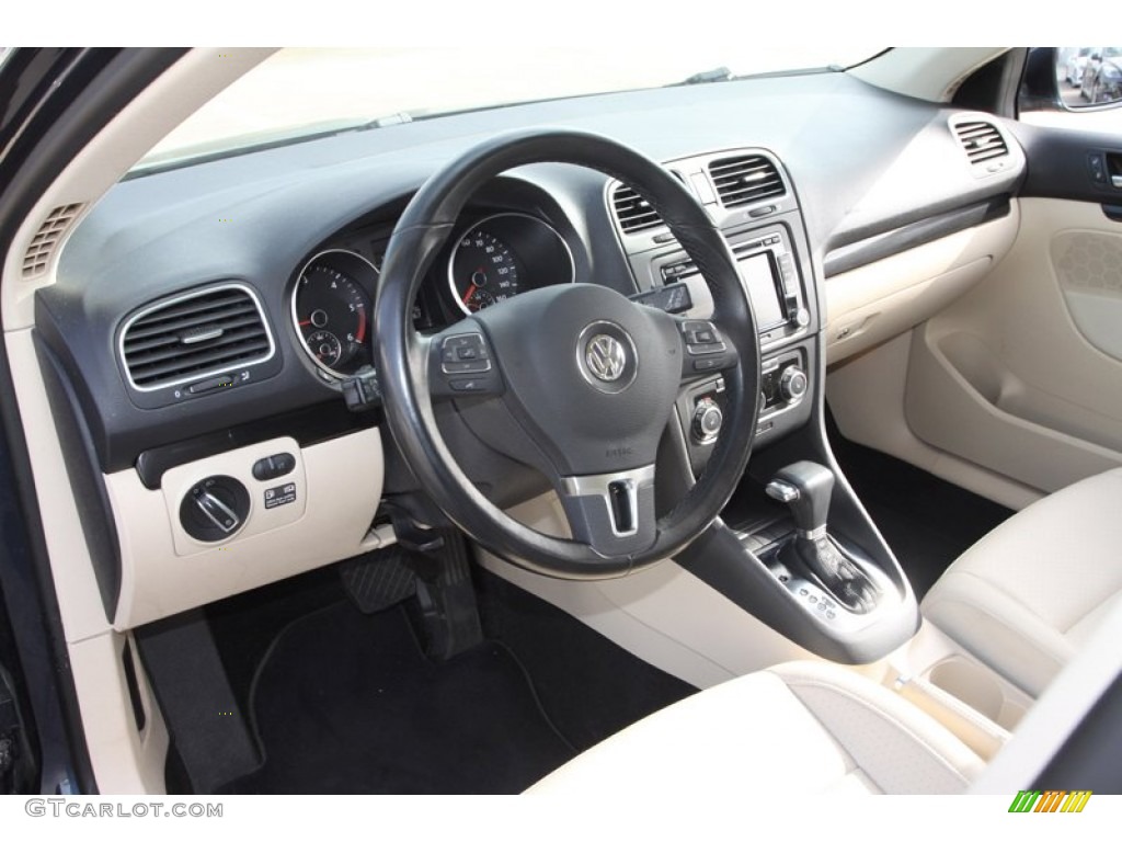 2010 Volkswagen Jetta TDI SportWagen Cornsilk Beige Dashboard Photo #79004041