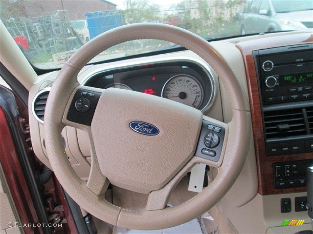 2010 Ford Explorer Eddie Bauer Camel Steering Wheel Photo #79004239
